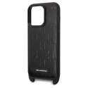 Etui Karl Lagerfeld Monogram Plaque Logo Strap na iPhone 14 Pro - czarne Karl Lagerfeld