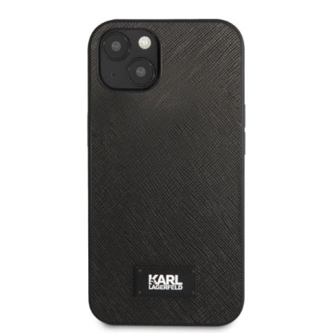 Etui Karl Lagerfeld Saffiano Plaque na iPhone 13 mini - czarne Karl Lagerfeld