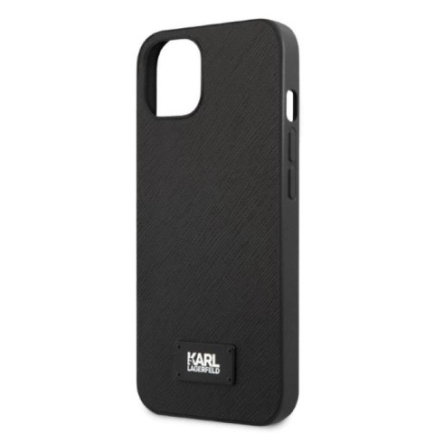 Etui Karl Lagerfeld Saffiano Plaque na iPhone 13 mini - czarne Karl Lagerfeld