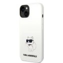 Etui Karl Lagerfeld Silicone Choupette MagSafe na iPhone 14 Plus - białe Karl Lagerfeld