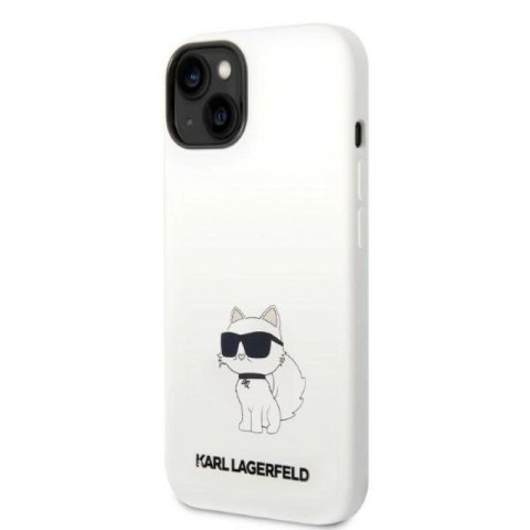 Etui Karl Lagerfeld Silicone Choupette MagSafe na iPhone 14 Plus - białe Karl Lagerfeld