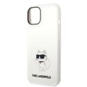 Etui Karl Lagerfeld Silicone Choupette MagSafe na iPhone 14 Plus - białe Karl Lagerfeld