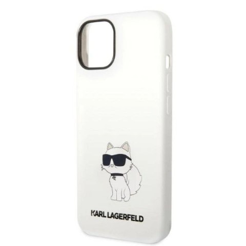 Etui Karl Lagerfeld Silicone Choupette MagSafe na iPhone 14 Plus - białe Karl Lagerfeld