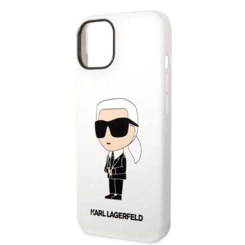 Etui Karl Lagerfeld Silicone Ikonik na iPhone 14 Plus - białe Karl Lagerfeld