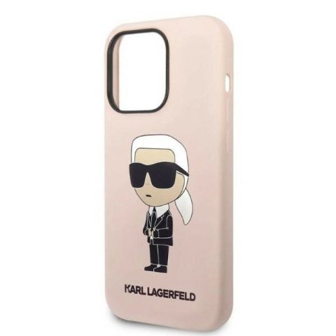 Etui Karl Lagerfeld Silicone Ikonik na iPhone 14 Pro - różowe Karl Lagerfeld