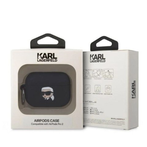 Etui Karl Lagerfeld Silicone Karl Head 3D na AirPods Pro 2 - czarne Hikvision