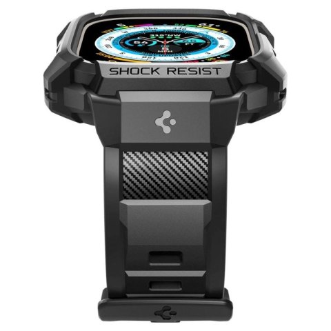 Etui z paskiem Spigen Rugged Armor Pro na Apple Watch Ultra (49 mm) - czarne Spigen