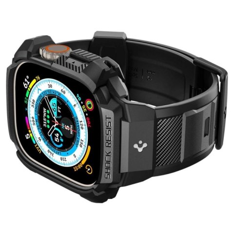 Etui z paskiem Spigen Rugged Armor Pro na Apple Watch Ultra (49 mm) - czarne Spigen