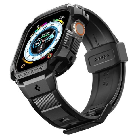 Etui z paskiem Spigen Rugged Armor Pro na Apple Watch Ultra (49 mm) - czarne Spigen