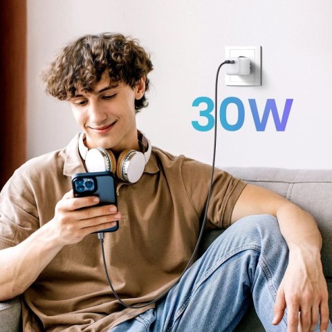 Szybka ładowarka sieciowa GaN USB C 30W PD Ugreen Nexode Mini - biała UGREEN