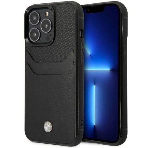 Etui BMW Leather Card Slot na iPhone 14 Pro Max - czarne BMW