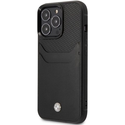 Etui BMW Leather Card Slot na iPhone 14 Pro - czarne BMW