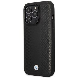 Etui BMW Leather Diamond Pattern MagSafe na iPhone 14 Pro Max - czarne BMW