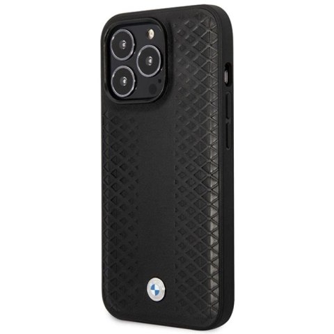 Etui BMW Leather Diamond Pattern MagSafe na iPhone 14 Pro Max - czarne BMW