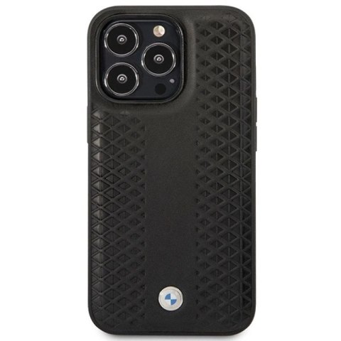 Etui BMW Leather Diamond Pattern MagSafe na iPhone 14 Pro Max - czarne BMW