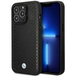 Etui BMW Leather Diamond Pattern MagSafe na iPhone 14 Pro - czarne BMW