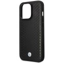 Etui BMW Leather Diamond Pattern MagSafe na iPhone 14 Pro - czarne BMW