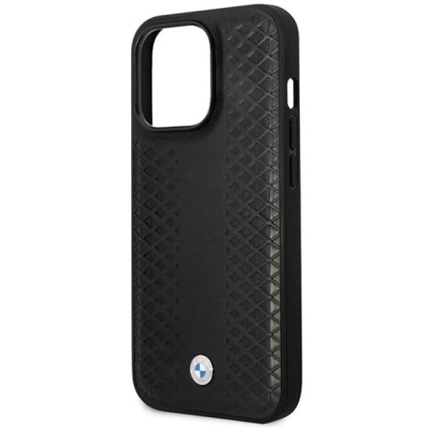 Etui BMW Leather Diamond Pattern MagSafe na iPhone 14 Pro - czarne BMW