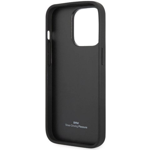 Etui BMW Leather Diamond Pattern na iPhone 14 Pro - burgundowe BMW