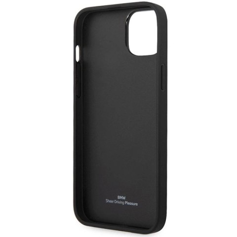 Etui BMW Leather Diamond Pattern na iPhone 14 - burgundowe BMW