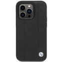 Etui BMW Leather Quilted na iPhone 14 Pro - czarne BMW