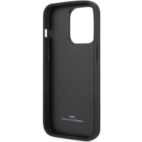 Etui BMW Leather Quilted na iPhone 14 Pro - czarne BMW