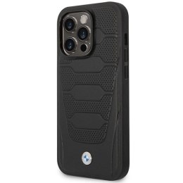 Etui BMW Leather Seats Pattern MagSafe na iPhone 14 Pro Max - czarne BMW
