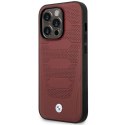 Etui BMW Leather Seats Pattern MagSafe na iPhone 14 Pro - burgundowe BMW