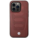Etui BMW Leather Seats Pattern MagSafe na iPhone 14 Pro - burgundowe BMW