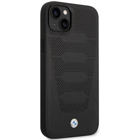 Etui BMW Leather Seats Pattern na iPhone 14 - czarne BMW