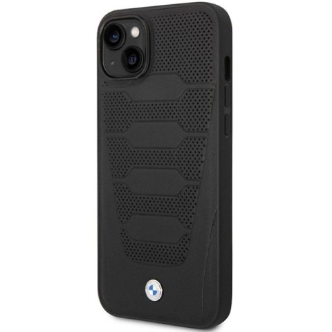 Etui BMW Leather Seats Pattern na iPhone 14 - czarne BMW
