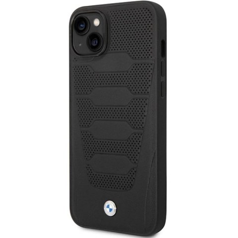 Etui BMW Leather Seats Pattern na iPhone 14 - czarne BMW
