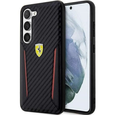 Etui Ferrari Carbon Contrast Edges na Samsung Galaxy S23+ - czarne Ferrari