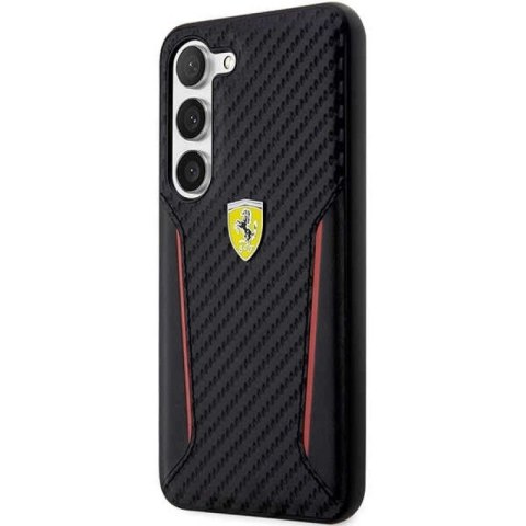 Etui Ferrari Carbon Contrast Edges na Samsung Galaxy S23+ - czarne Ferrari