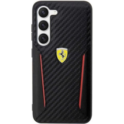 Etui Ferrari Carbon Contrast Edges na Samsung Galaxy S23+ - czarne Ferrari
