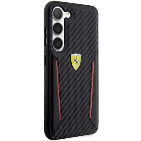 Etui Ferrari Carbon Contrast Edges na Samsung Galaxy S23+ - czarne Ferrari