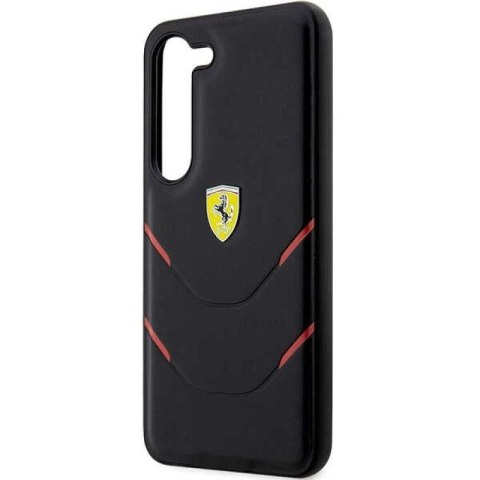 Etui Ferrari Hot Stamp Lines na Samsung Galaxy S23+ - czarne Ferrari