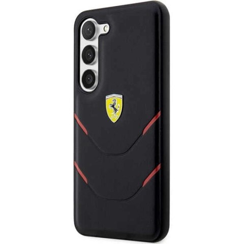 Etui Ferrari Hot Stamp Lines na Samsung Galaxy S23 - czarne Ferrari
