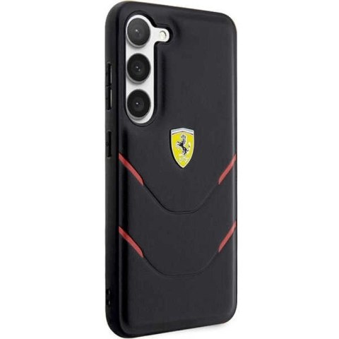 Etui Ferrari Hot Stamp Lines na Samsung Galaxy S23 - czarne Ferrari