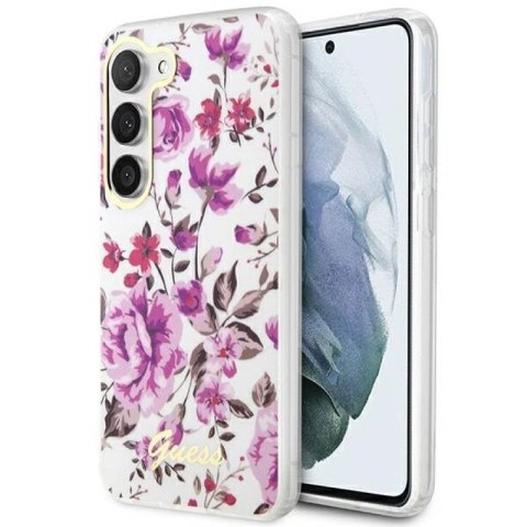 Etui Guess Flower Collection na Samsung Galaxy S23 - białe Guess