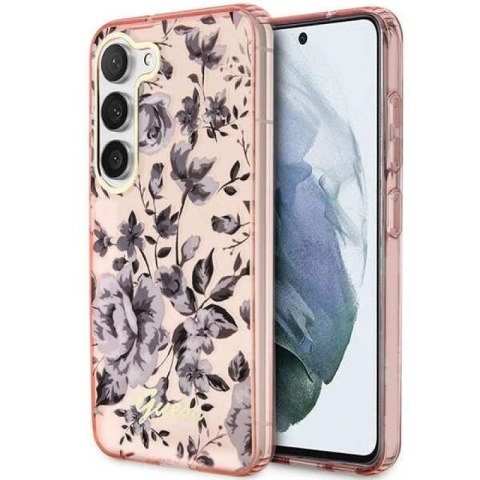 Etui Guess Flower Collection na Samsung Galaxy S23+ - różowe Guess