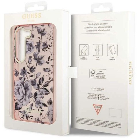 Etui Guess Flower Collection na Samsung Galaxy S23+ - różowe Guess