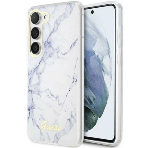 Etui Guess Marble Collection na Samsung Galaxy S23+ - białe Guess