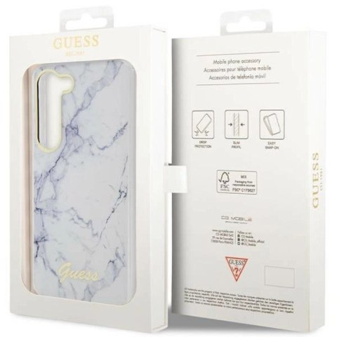 Etui Guess Marble Collection na Samsung Galaxy S23+ - białe Guess