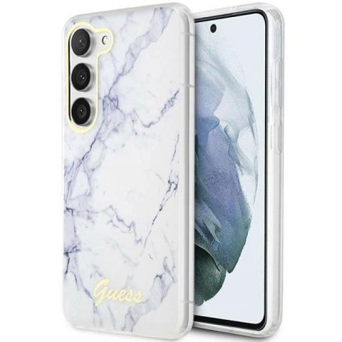 Etui Guess Marble Collection na Samsung Galaxy S23 - białe Guess