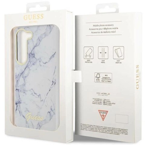 Etui Guess Marble Collection na Samsung Galaxy S23 - białe Guess