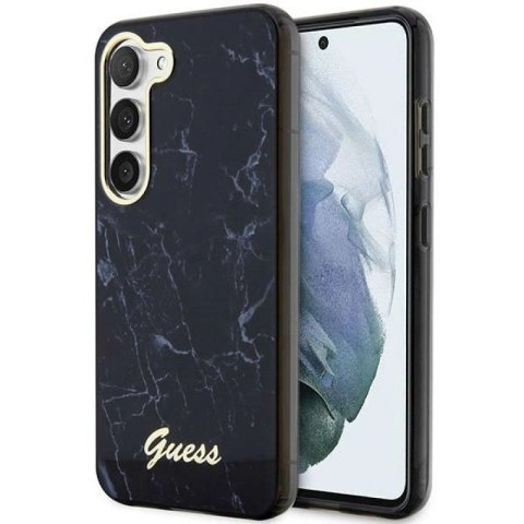 Etui Guess Marble Collection na Samsung Galaxy S23 - czarne Guess