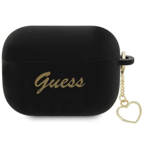 Etui Guess Silicone Charm Heart Collection na AirPods Pro 2 - czarne Guess
