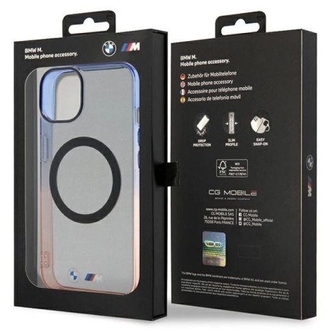 Etui BMW Gradient Bumper MagSafe na iPhone 14 Plus - szare BMW