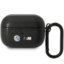 Etui BMW Leather Curved Line na AirPods Pro - czarne BMW